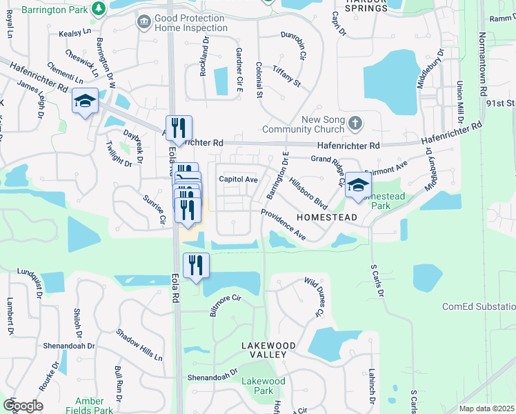 map of restaurants, bars, coffee shops, grocery stores, and more near 2294 Georgetown Circle in Aurora