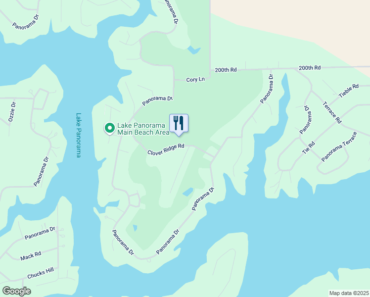 map of restaurants, bars, coffee shops, grocery stores, and more near 5071 Clover Ridge Road in Panora