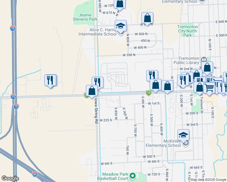 map of restaurants, bars, coffee shops, grocery stores, and more near 900 West Main Street in Tremonton