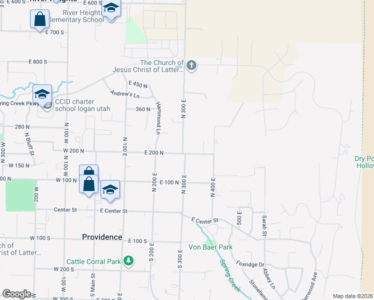 map of restaurants, bars, coffee shops, grocery stores, and more near 220 North 300 East in Providence