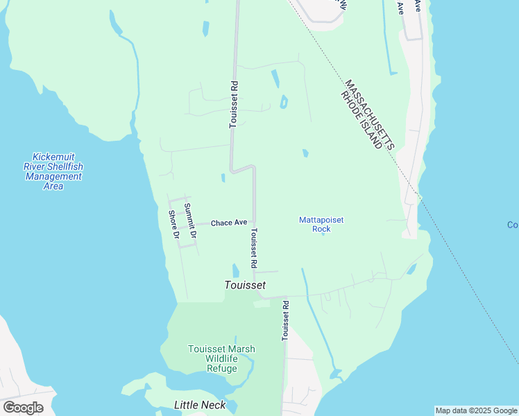 map of restaurants, bars, coffee shops, grocery stores, and more near 126 Touisset Road in Warren