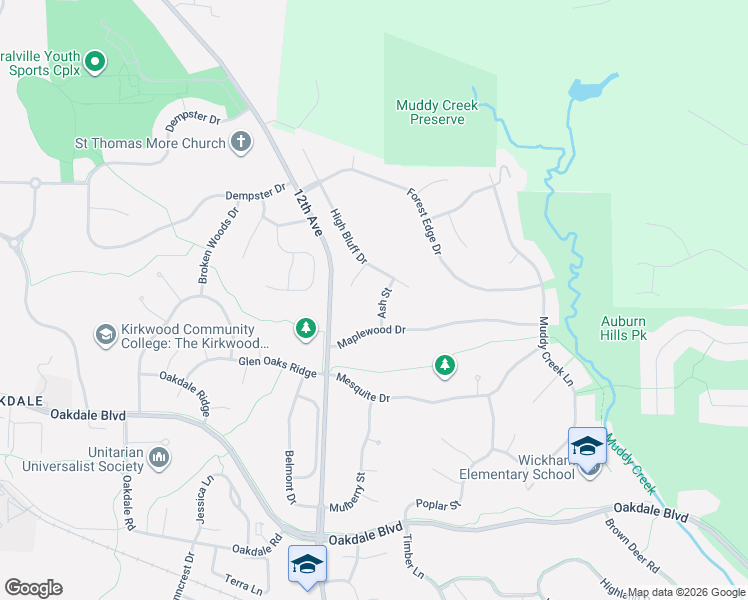 map of restaurants, bars, coffee shops, grocery stores, and more near 2856 Ash Court in Coralville