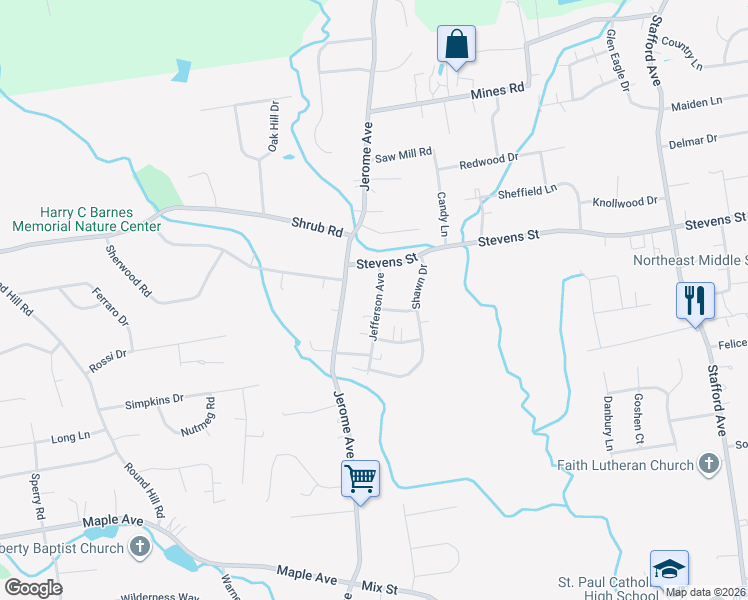 map of restaurants, bars, coffee shops, grocery stores, and more near 38 Jefferson Avenue in Bristol