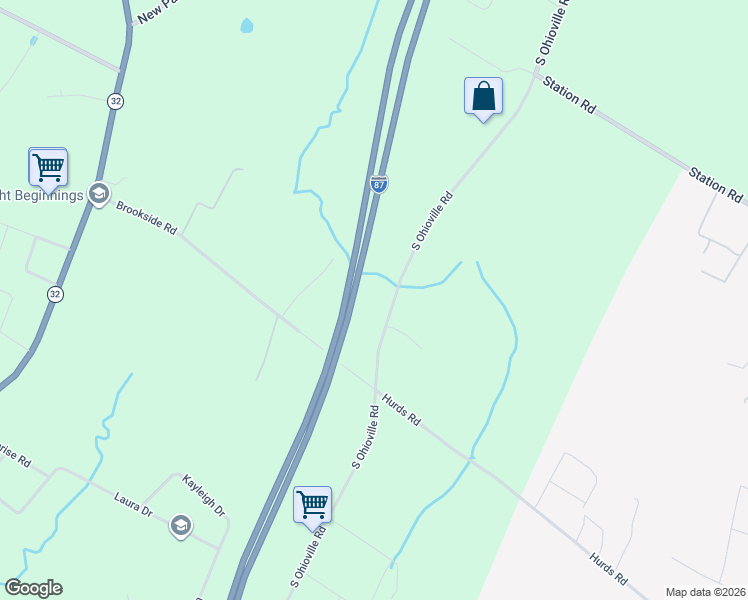 map of restaurants, bars, coffee shops, grocery stores, and more near 253 South Ohioville Road in New Paltz