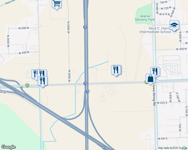 map of restaurants, bars, coffee shops, grocery stores, and more near 1675 West 100 North in Tremonton