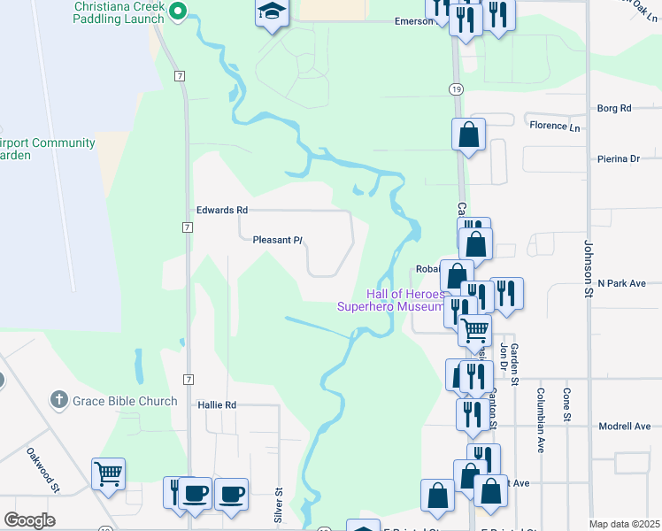 map of restaurants, bars, coffee shops, grocery stores, and more near 53811 Crystal Creek Lane in Elkhart