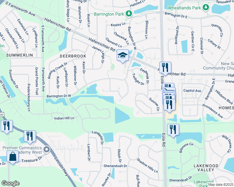map of restaurants, bars, coffee shops, grocery stores, and more near in Aurora