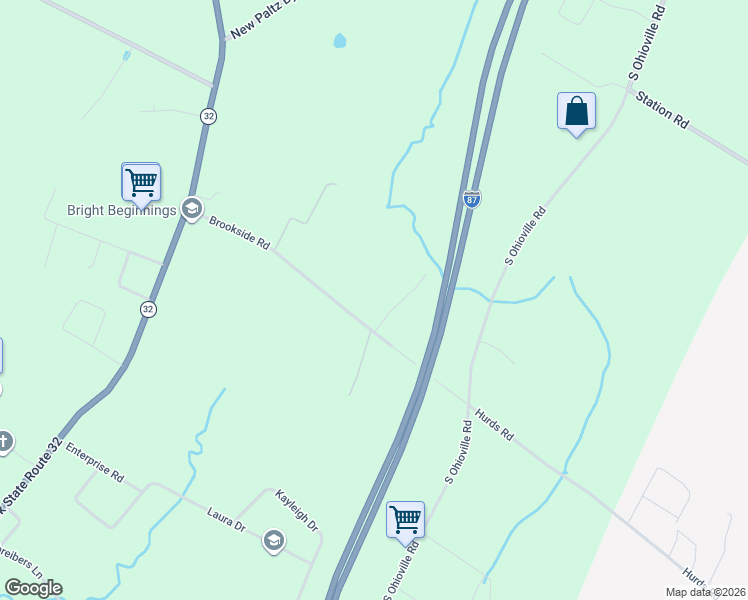 map of restaurants, bars, coffee shops, grocery stores, and more near 64 Brookside Road in New Paltz