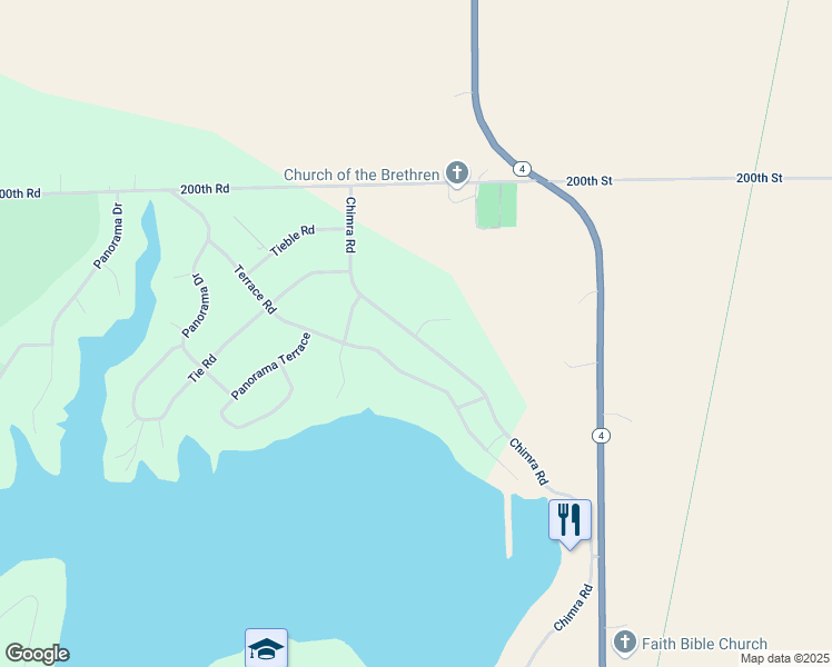 map of restaurants, bars, coffee shops, grocery stores, and more near 5306 Corner Court in Panora