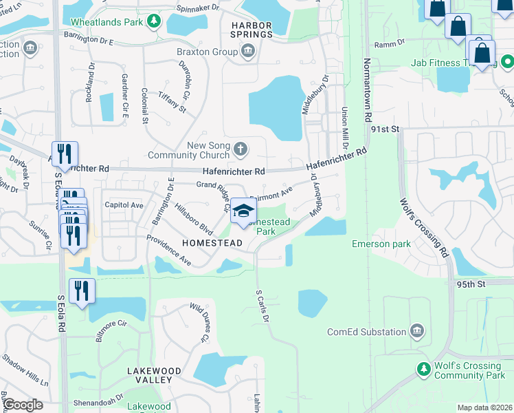 map of restaurants, bars, coffee shops, grocery stores, and more near 2267 Arcadia Court in Aurora