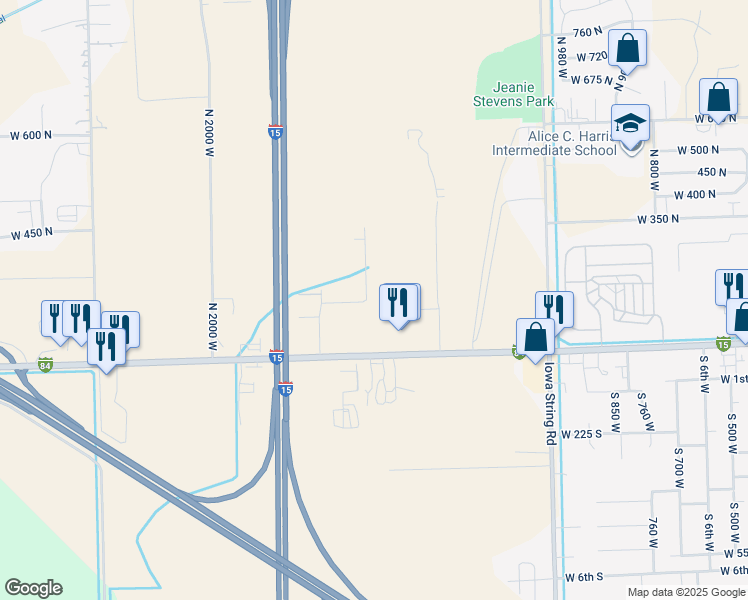 map of restaurants, bars, coffee shops, grocery stores, and more near 126 North 1500 West in Tremonton