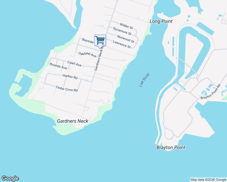 map of restaurants, bars, coffee shops, grocery stores, and more near 1332 Gardners Neck Road in Swansea