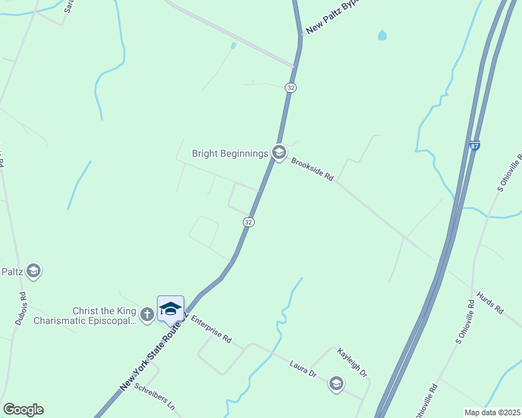 map of restaurants, bars, coffee shops, grocery stores, and more near 260 New York 32 in New Paltz