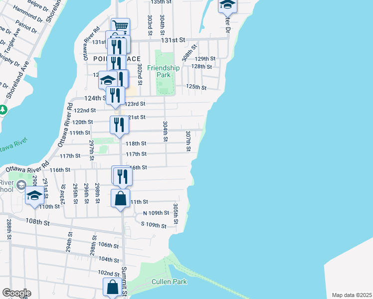 map of restaurants, bars, coffee shops, grocery stores, and more near 3046 118th Street in Toledo