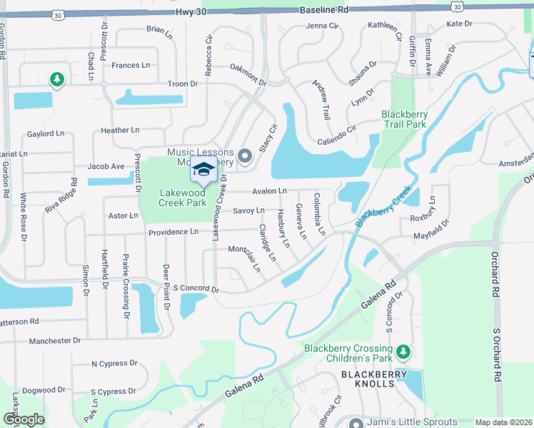 map of restaurants, bars, coffee shops, grocery stores, and more near 2418 Claridge Lane in Montgomery