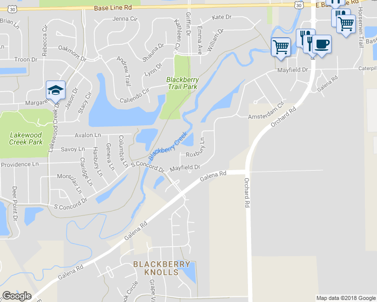map of restaurants, bars, coffee shops, grocery stores, and more near 2469 Roxbury Lane in Montgomery