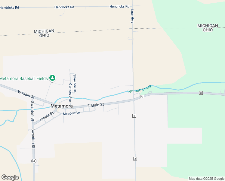 map of restaurants, bars, coffee shops, grocery stores, and more near 1197 Wildflower Drive in Metamora
