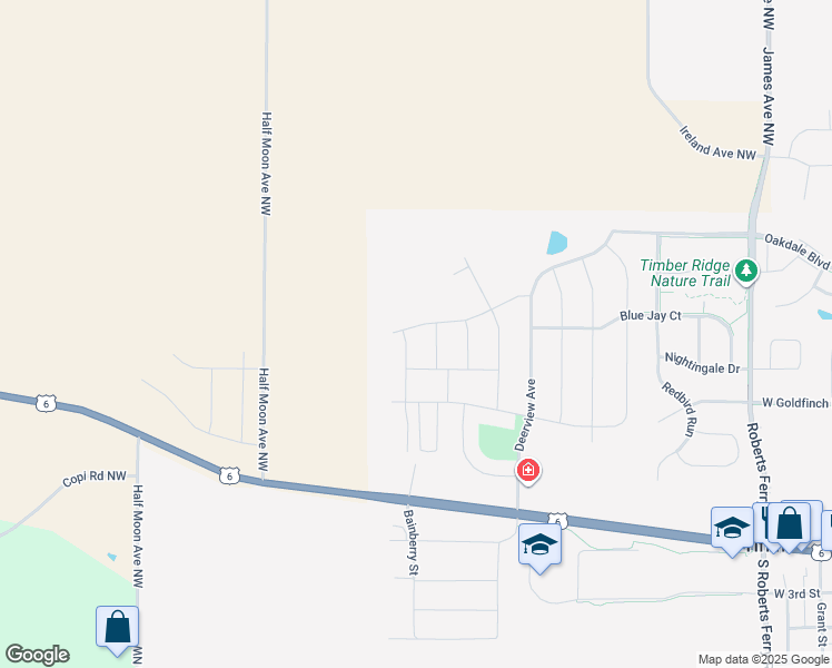 map of restaurants, bars, coffee shops, grocery stores, and more near 606 Bainberry Street in Tiffin