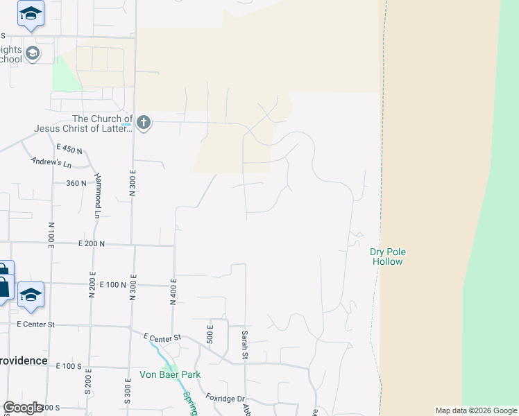 map of restaurants, bars, coffee shops, grocery stores, and more near 615 East 250 North in Providence