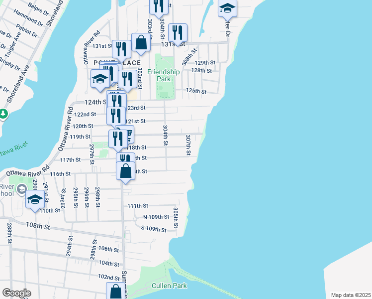 map of restaurants, bars, coffee shops, grocery stores, and more near 3046 118th St in Toledo
