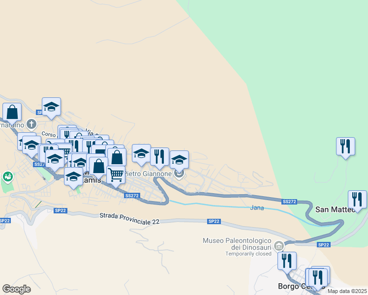 map of restaurants, bars, coffee shops, grocery stores, and more near 34 Via Fausto Coppi in Provincia di Foggia
