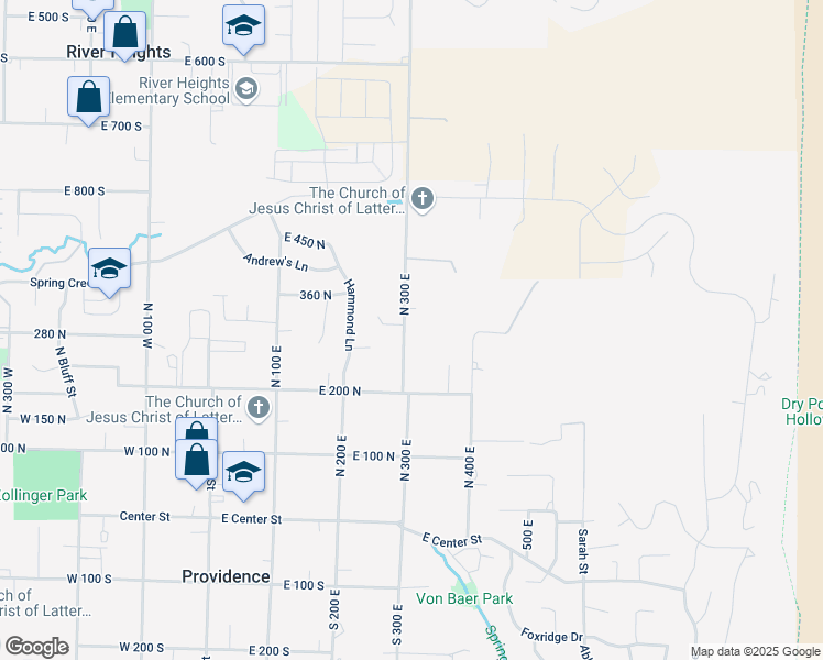 map of restaurants, bars, coffee shops, grocery stores, and more near 320 North 300 East in Providence