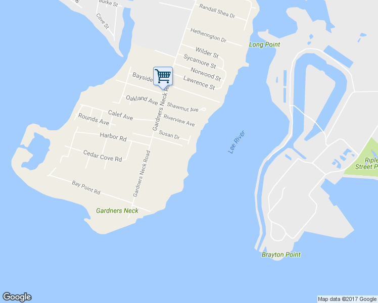 map of restaurants, bars, coffee shops, grocery stores, and more near 1332 Gardners Neck Road in Swansea