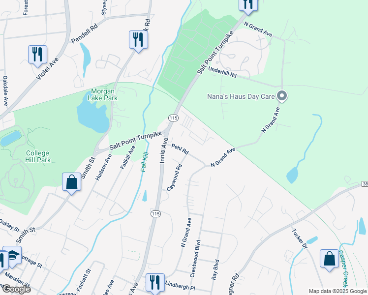 map of restaurants, bars, coffee shops, grocery stores, and more near 15 Pehl Road in Arlington