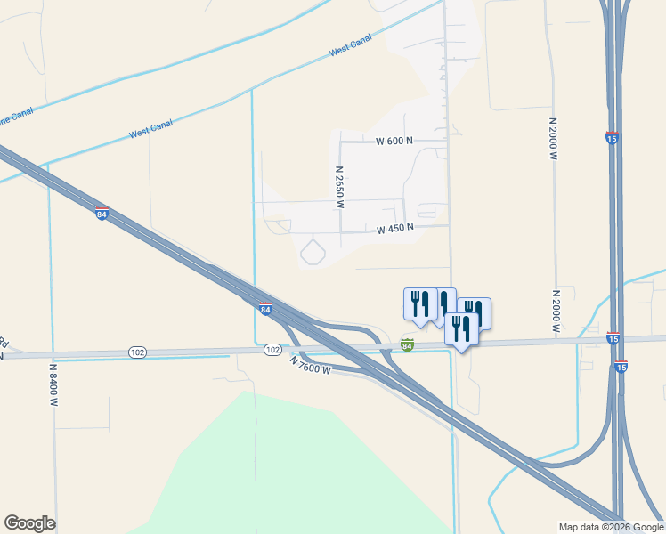 map of restaurants, bars, coffee shops, grocery stores, and more near North 2650 West in Tremonton