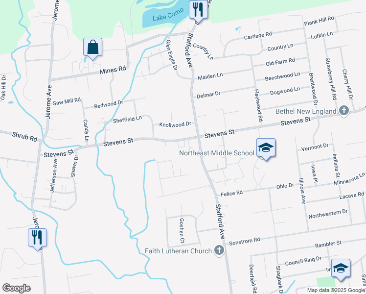 map of restaurants, bars, coffee shops, grocery stores, and more near 46 Debra Lane in Bristol