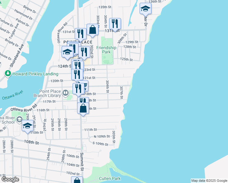 map of restaurants, bars, coffee shops, grocery stores, and more near 3000 118th Street in Toledo
