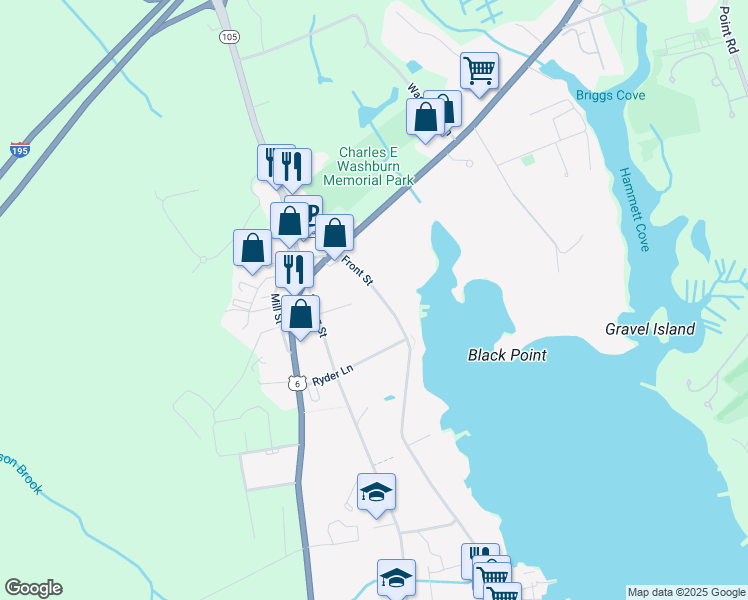 map of restaurants, bars, coffee shops, grocery stores, and more near 318 Front Street in Marion