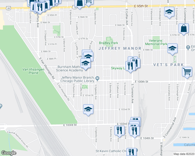 map of restaurants, bars, coffee shops, grocery stores, and more near in Chicago