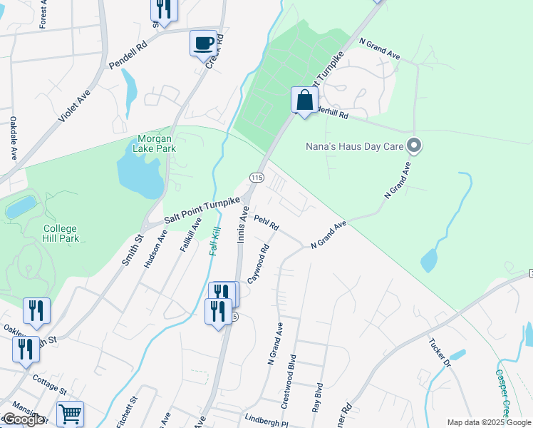 map of restaurants, bars, coffee shops, grocery stores, and more near 15 Pehl Road in Arlington