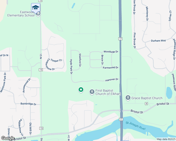 map of restaurants, bars, coffee shops, grocery stores, and more near 22296 Farmwood Drive in Bristol