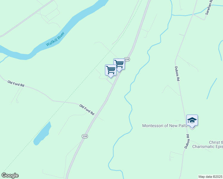 map of restaurants, bars, coffee shops, grocery stores, and more near 208th Street in Queens