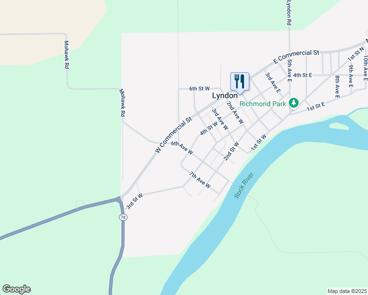 map of restaurants, bars, coffee shops, grocery stores, and more near 6th Avenue West in Lyndon