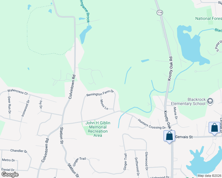 map of restaurants, bars, coffee shops, grocery stores, and more near 16 Remington Farm Drive in Coventry