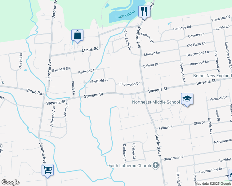 map of restaurants, bars, coffee shops, grocery stores, and more near Stevens Street & Sheffield Street in Bristol