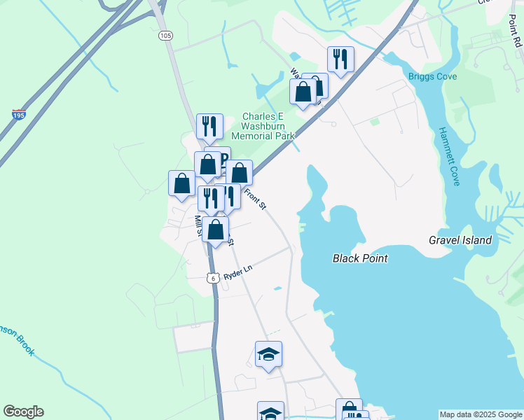 map of restaurants, bars, coffee shops, grocery stores, and more near 318 Front Street in Marion