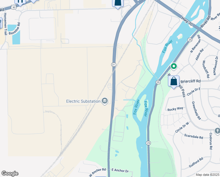 map of restaurants, bars, coffee shops, grocery stores, and more near 585A State Route 31 in Oswego
