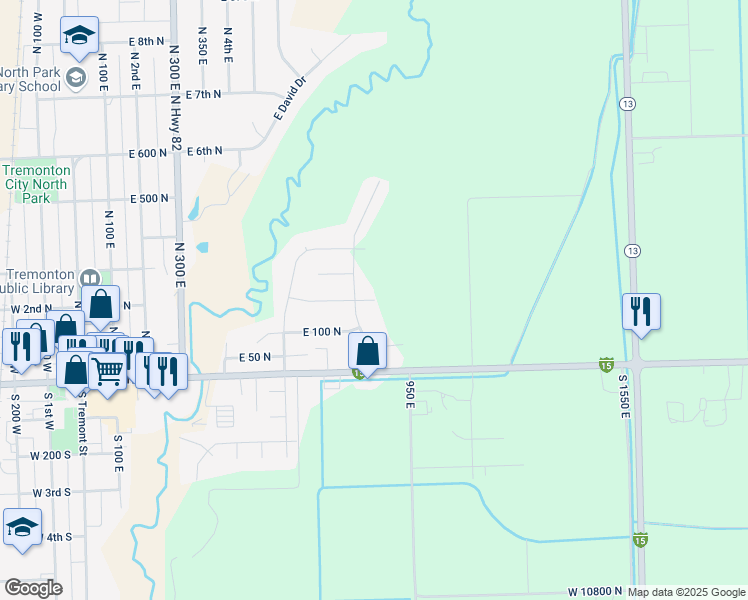 map of restaurants, bars, coffee shops, grocery stores, and more near 839 East 180 North in Tremonton