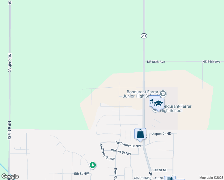 map of restaurants, bars, coffee shops, grocery stores, and more near 1300 Deer Ridge Drive Northwest in Bondurant