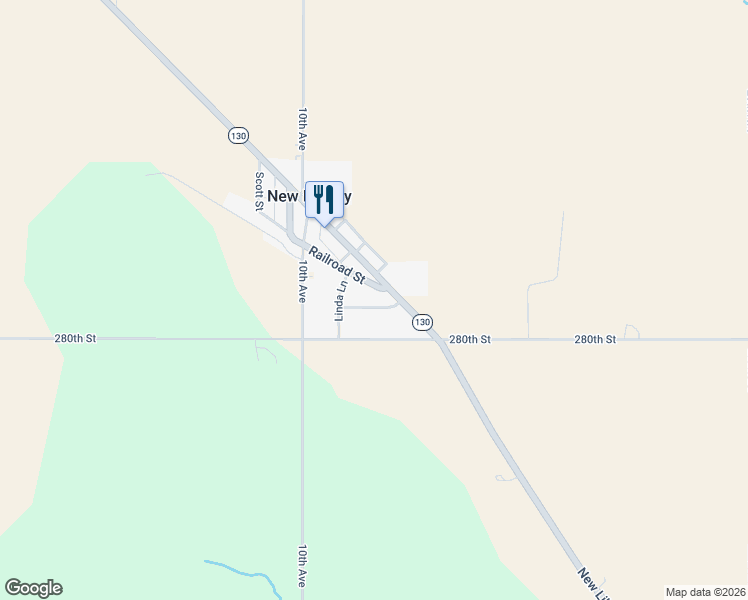 map of restaurants, bars, coffee shops, grocery stores, and more near 505 Main Street in New Liberty