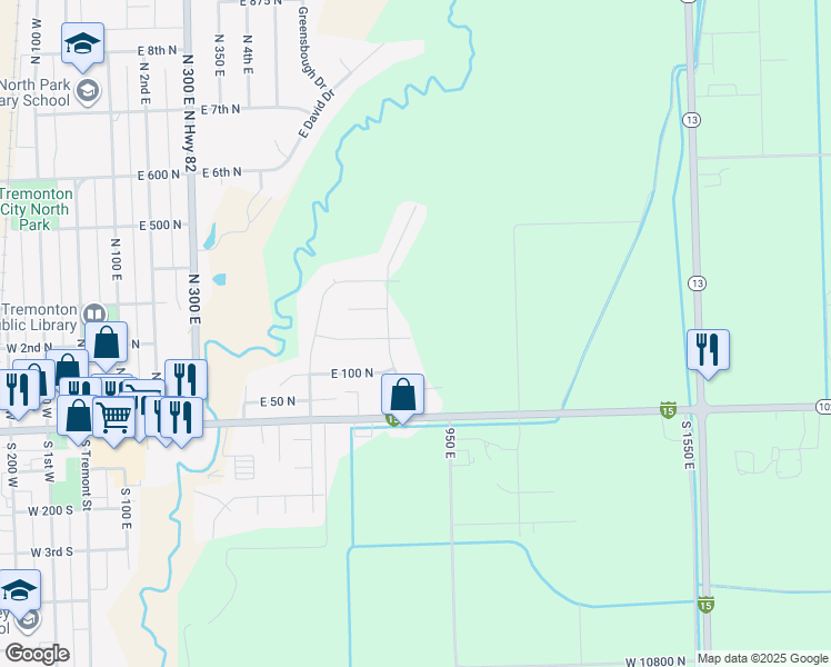 map of restaurants, bars, coffee shops, grocery stores, and more near 839 East 180 North in Tremonton