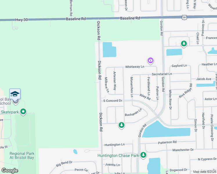 map of restaurants, bars, coffee shops, grocery stores, and more near 3273 Millrace Lane in Montgomery