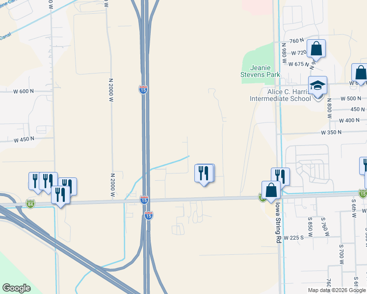 map of restaurants, bars, coffee shops, grocery stores, and more near 321 North 1500 West in Tremonton