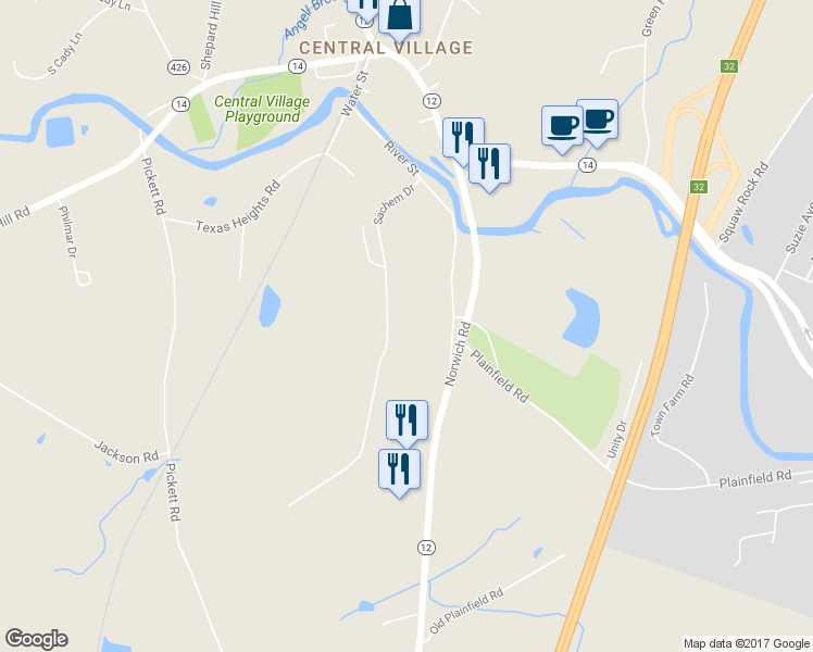 map of restaurants, bars, coffee shops, grocery stores, and more near 107-113 Sachem Drive in Plainfield