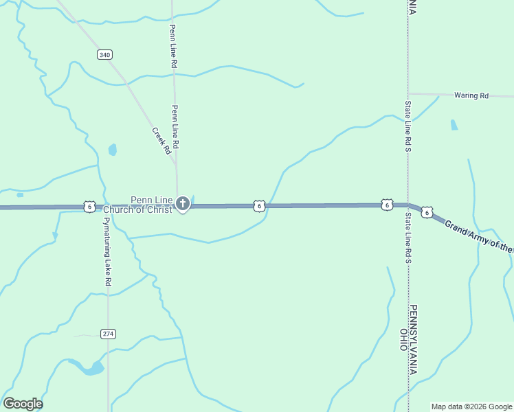 map of restaurants, bars, coffee shops, grocery stores, and more near 7081 U.S. 6 in Pierpont