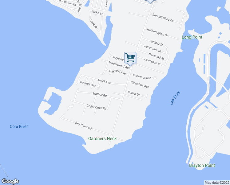 map of restaurants, bars, coffee shops, grocery stores, and more near 1357 Gardners Neck Road in Swansea